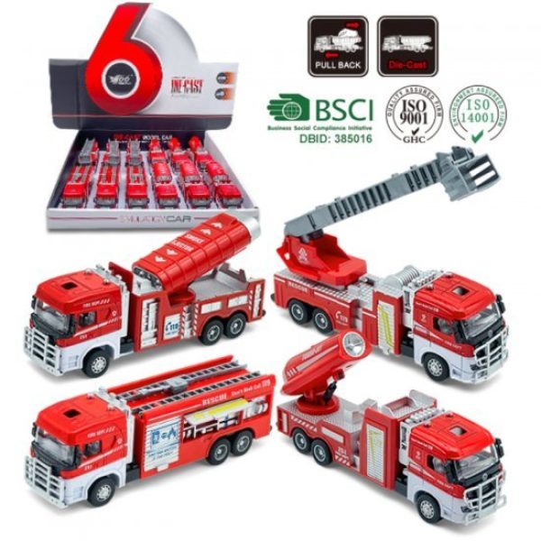 1:60 Die Cast Models Fire Truck (4 Assorted, 7