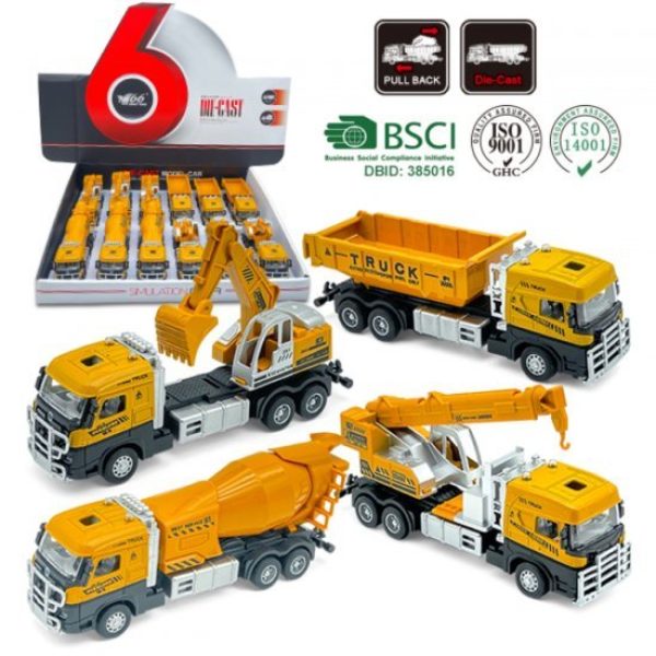 1:60 Die Cast Construction Truck (4 Assorted, 7
