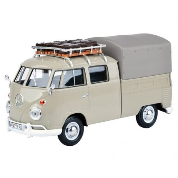 1:24 VW Type 2 (T1) - Pick-up with Roof Rack, Suit Case & Tarapauline Cover (Savannen Beige)