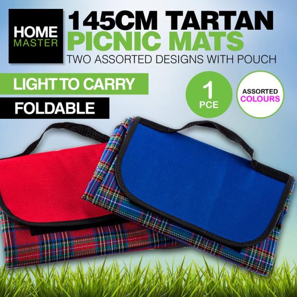 Mat Picnic Tartan 145cm x 130cm Blue & Red