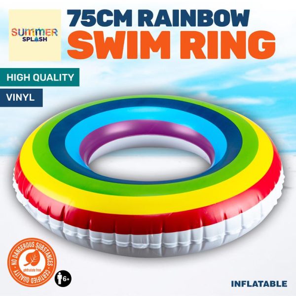 Swim Ring Rainbow Inflatable 75cm