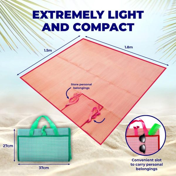 Mat Picnic 150cm x 180cm Red, Blue & Green