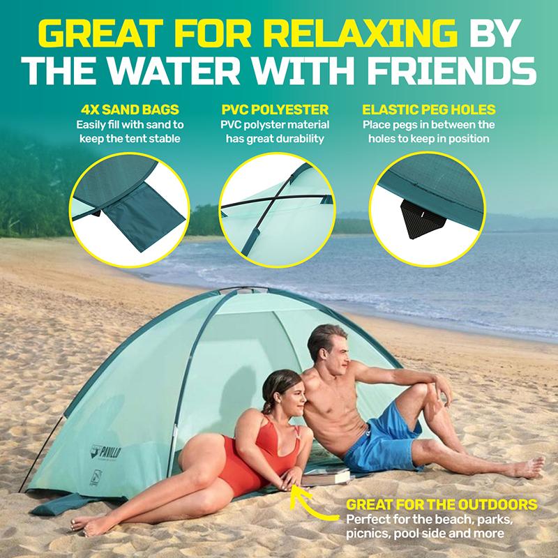 Outdoor Bestway Tent Beach Ground 2 person 2.00m x 1.20m x 95cm Aqua - Image 3