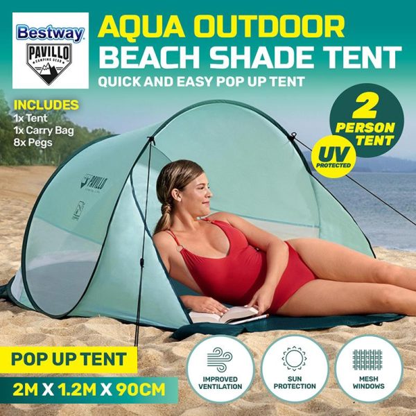 Outdoor Bestway Tent Beach Quick 2 person 2.00m x 1.20m x 90cm Aqua