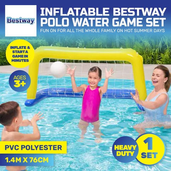 Game Set Water Polo Bestway Inflatblae 1.42m x 76cm Yellow/Blue Includes: 1 x Game Center & 1 x Ball