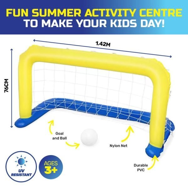Game Set Water Polo Bestway Inflatblae 1.42m x 76cm Yellow/Blue Includes: 1 x Game Center & 1 x Ball