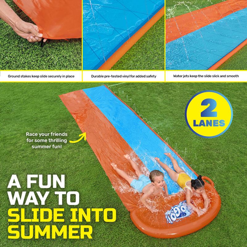 Water Slide Double Bestway Inflatable 4.88m x 138cm Blue/Orange - Image 3
