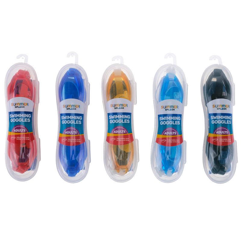 Goggles Swimming Adults Premium With Coloured Lenses & Reusable Assorted