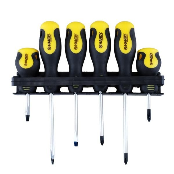Screwdriver Set In Holder Premium 6pc (Includes 3 x Flat & 3 x Phillips Head)