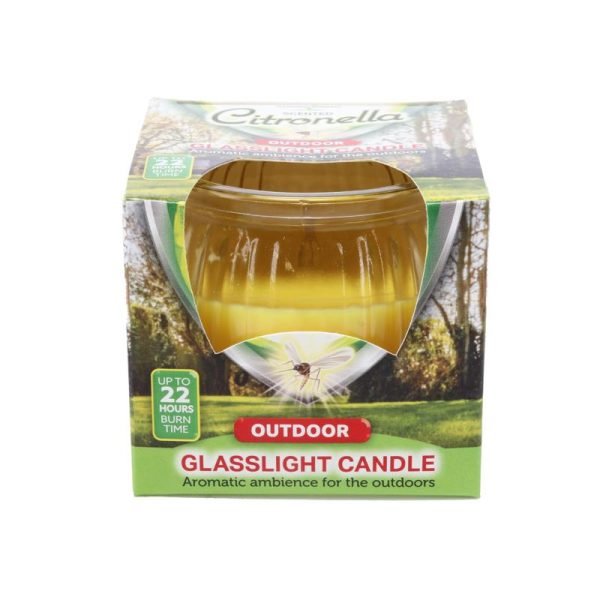 Citronella Candle In Glass Holder Round Shape 1pc 200g
