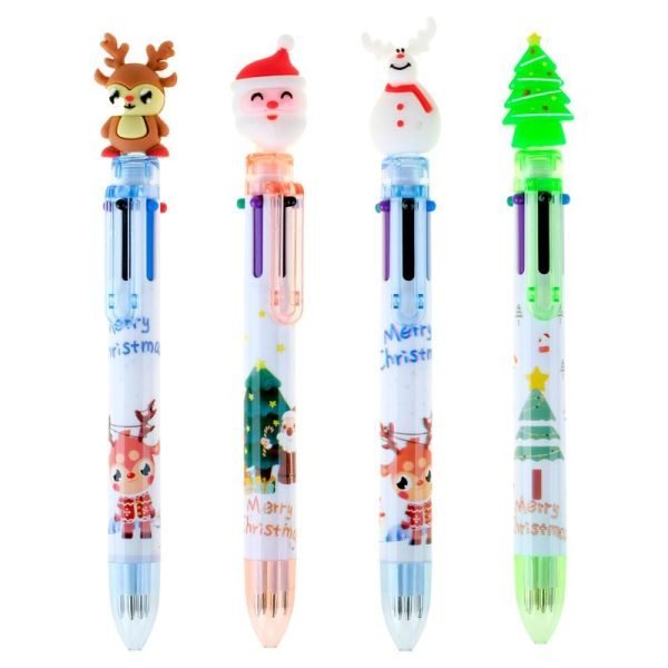 Ballpoint Pen 6-Colour Changing Christmas 4 Assorted Designs