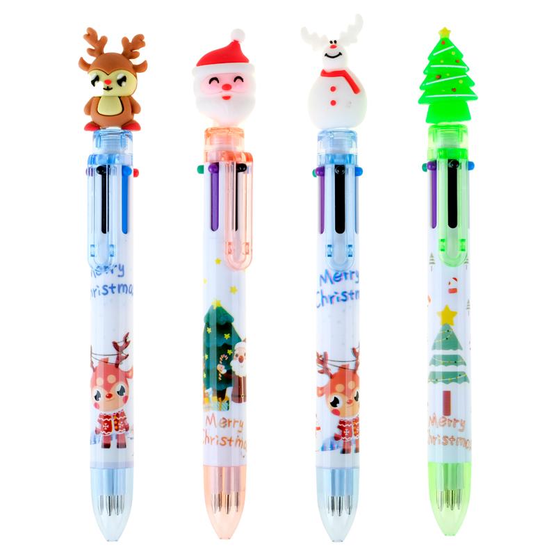 Ballpoint Pen 6-Colour Changing Christmas 4 Assorted Designs - Image 2