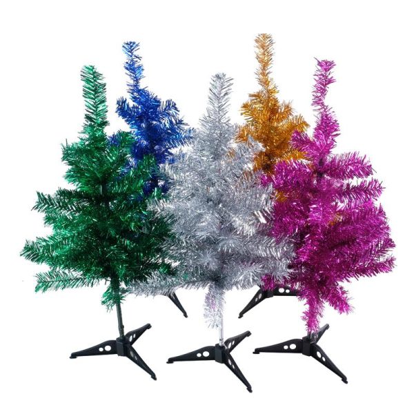 Christmas Tree Tinsel 60cm 50 Tips Pink, Silver, Gold, White, Green & Blue