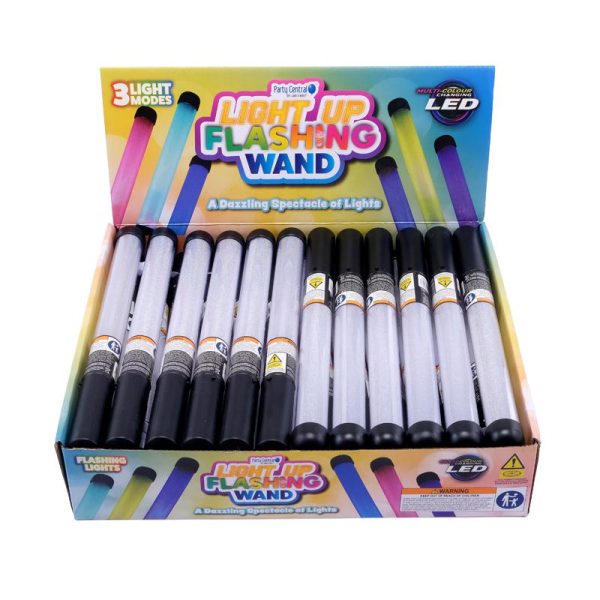 Toy Wand LED 2.5cm x 31cm Black Colour Changing 3 x AG13 (included)