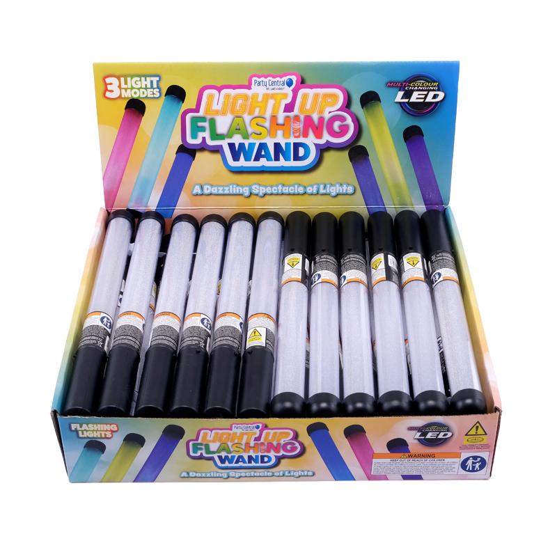 Toy Wand LED 2.5cm x 31cm Black Colour Changing 3 x AG13 (included)