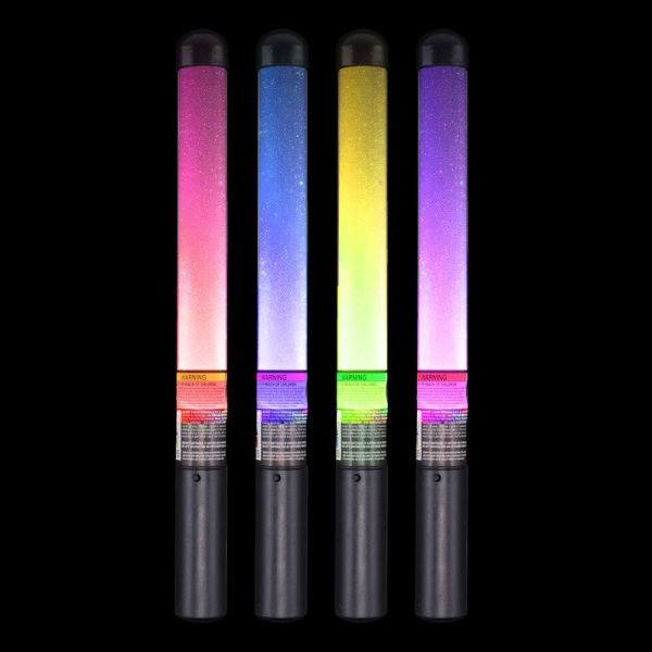 Toy Wand LED 2.5cm x 31cm Black Colour Changing 3 x AG13 (included)