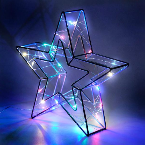 Decorative Light Battery Operated 3D Star 30LED 28.5cm x 7cm Multi Colour