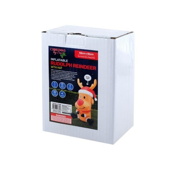 Inflatable USB & Battery Operated Rudolph 48cm x 86cm Indoor/Outdoor Use
