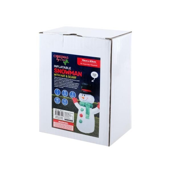 Inflatable USB & Battery Operated Snowman 70cm x 83cm Indoor/Outdoor Use