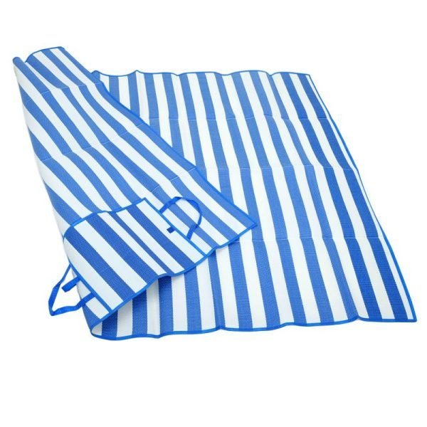 Mat Beach 150 x 200cm Navy Blue & White Stripe