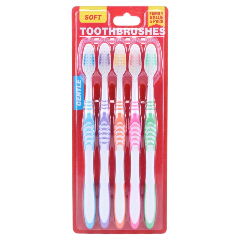 Toothbrush Curved 5pk Soft Bristles