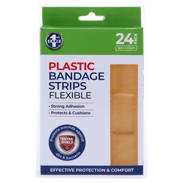 Bandage Strips 9cm x 2.5cm 24pk - 12x Fabric Packs & 12x Plastic (PE) Packs