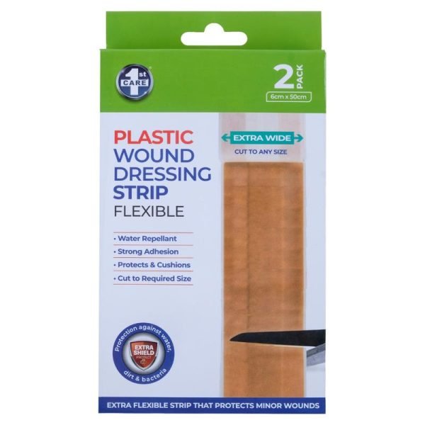 Bandage Dressing Strips Water Resistant with Adhesive 6cm x 50cm 2pk - PE