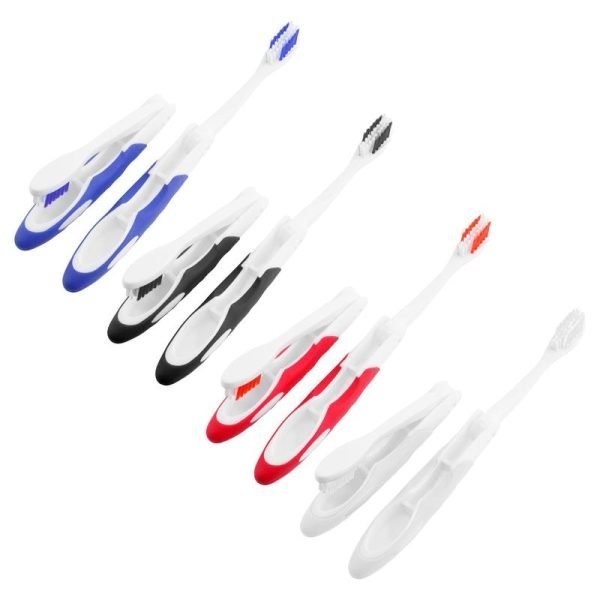 Folding Travel Toothbrush 2pk (Medium Bristle) - Assorted Colours