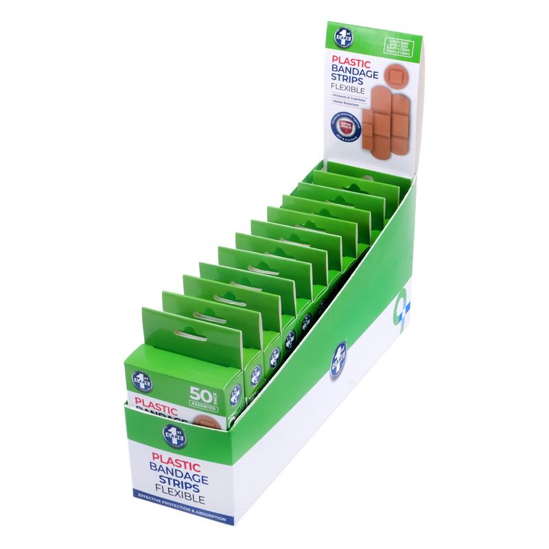 Bandage Strips Water Resistant Assorted Sizes 50pk - Plastic (PVC) - Image 2