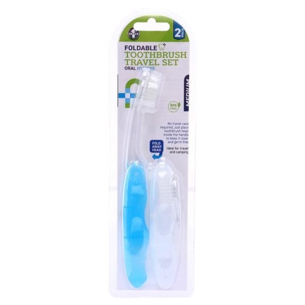 Foldable Travel Toothbrush Set 2pk