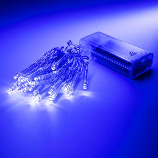 Fairy Lights Battery Operated 20 LED 2m Cool White Colour 2 Function Clear Wire