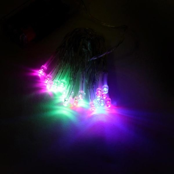 Fairy Lights Battery Operated 20 LED 2m Multi Colour 2 Function Clear Wire