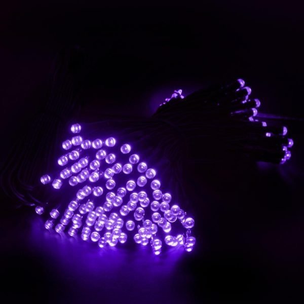 Fairy Light Solar 100LED 7.5m Total Length Purple 2 Functions
