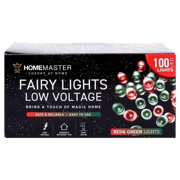 Fairy Light Low Voltage 100LED 6.5m Total Length Red & Green 8 Function