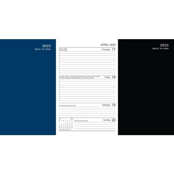 2025 A4 Week to View Diary