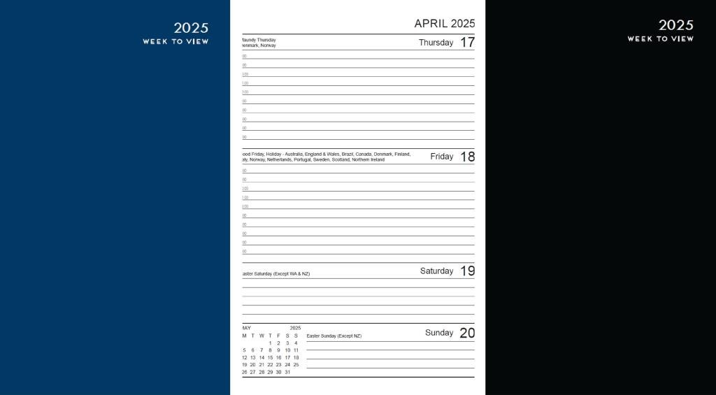 2025 A4 Week to View Diary