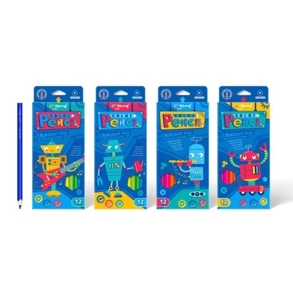 12PK Premium Colour Pencils - Robot Series