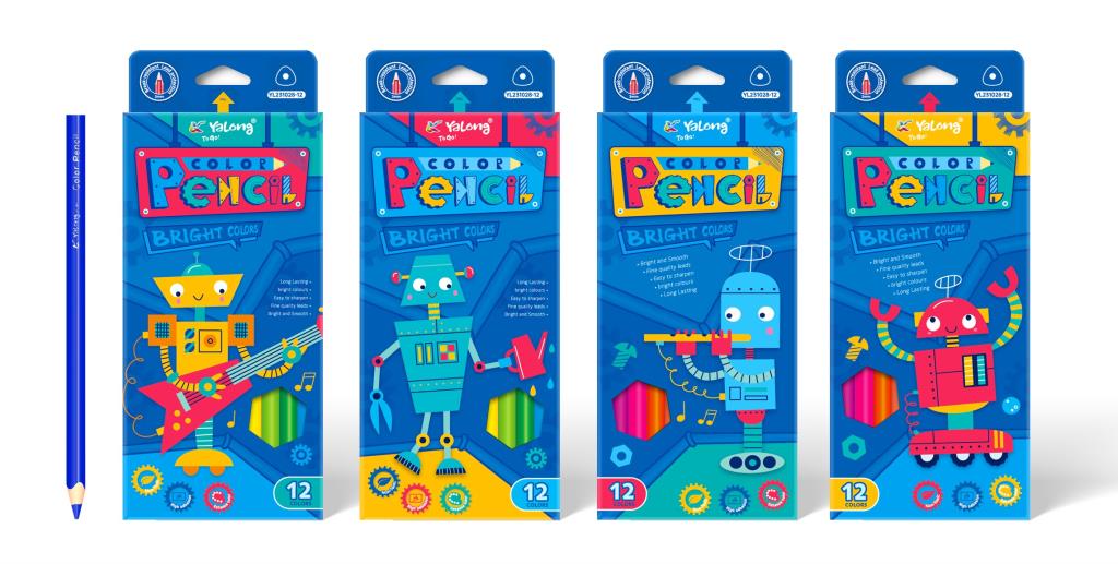 12PK Premium Colour Pencils - Robot Series