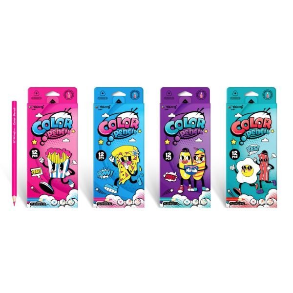 12PK Premium Colour Pencils - Foodie Character Series