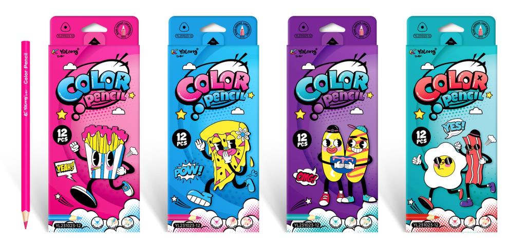 12PK Premium Colour Pencils - Foodie Character Series