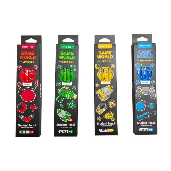 12PK Premium HB Pencils - Game World Series