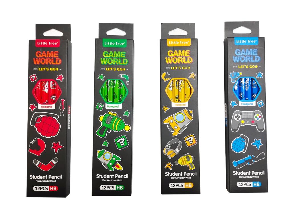 12PK Premium HB Pencils - Game World Series