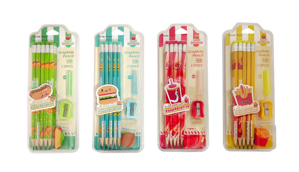 13PK Premium HB Pencils - Food Paradise Series