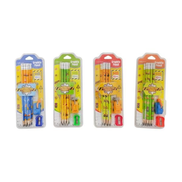 10PK Premium HB Pencils - Construction Truck Series