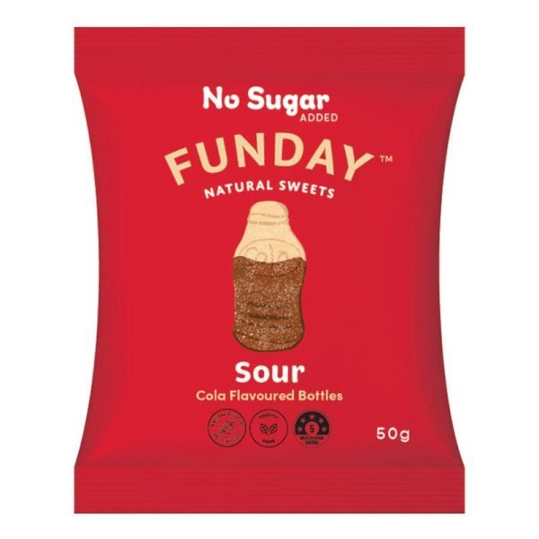 Funday Sour Cola Flavoured Gummy Bottles 50g