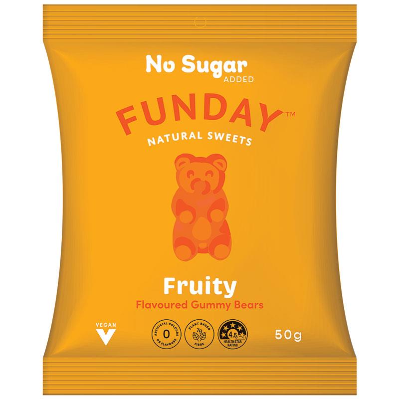 Funday Fruity Flavoured Vegan Gummy Bears 50g