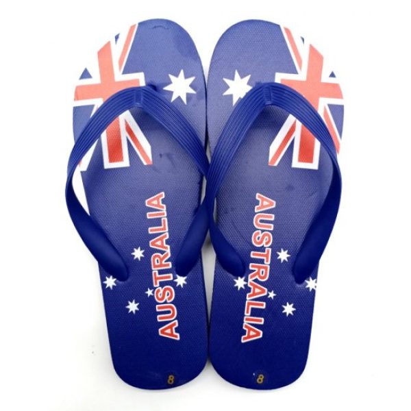 Mens Beach Thongs - Australia Flag Mixed Size