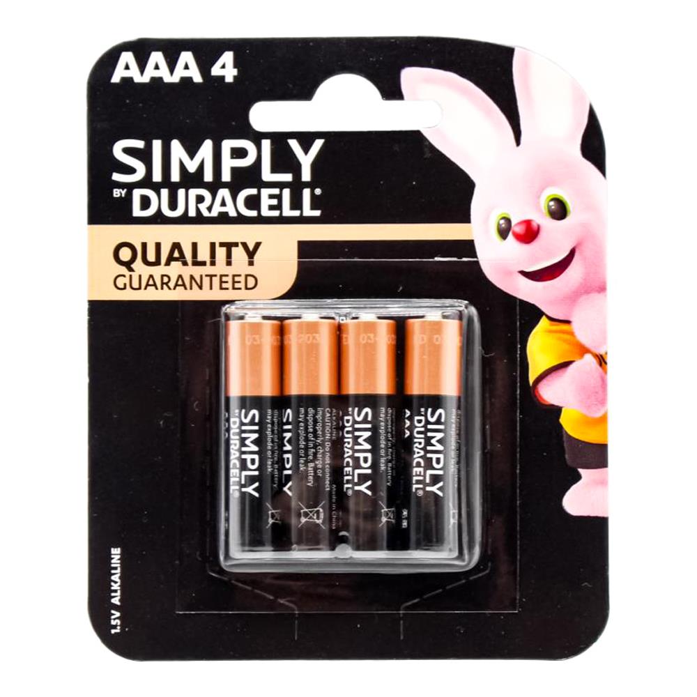 Duracell Pk4 AAA Simply Batteries