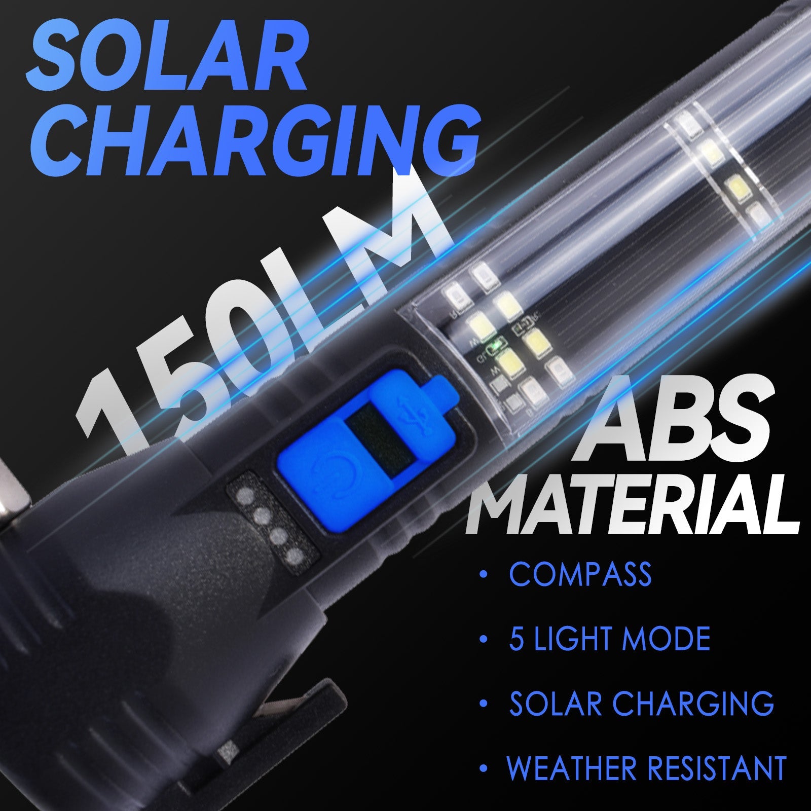 Brillar Solar Power Multifunction Trekking Torch - Image 4