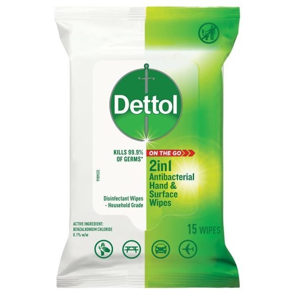 Dettol PK15 Antibacterial Hand and Surface Wipes